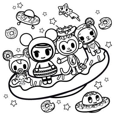 Donutella Space Squad Coloring Page