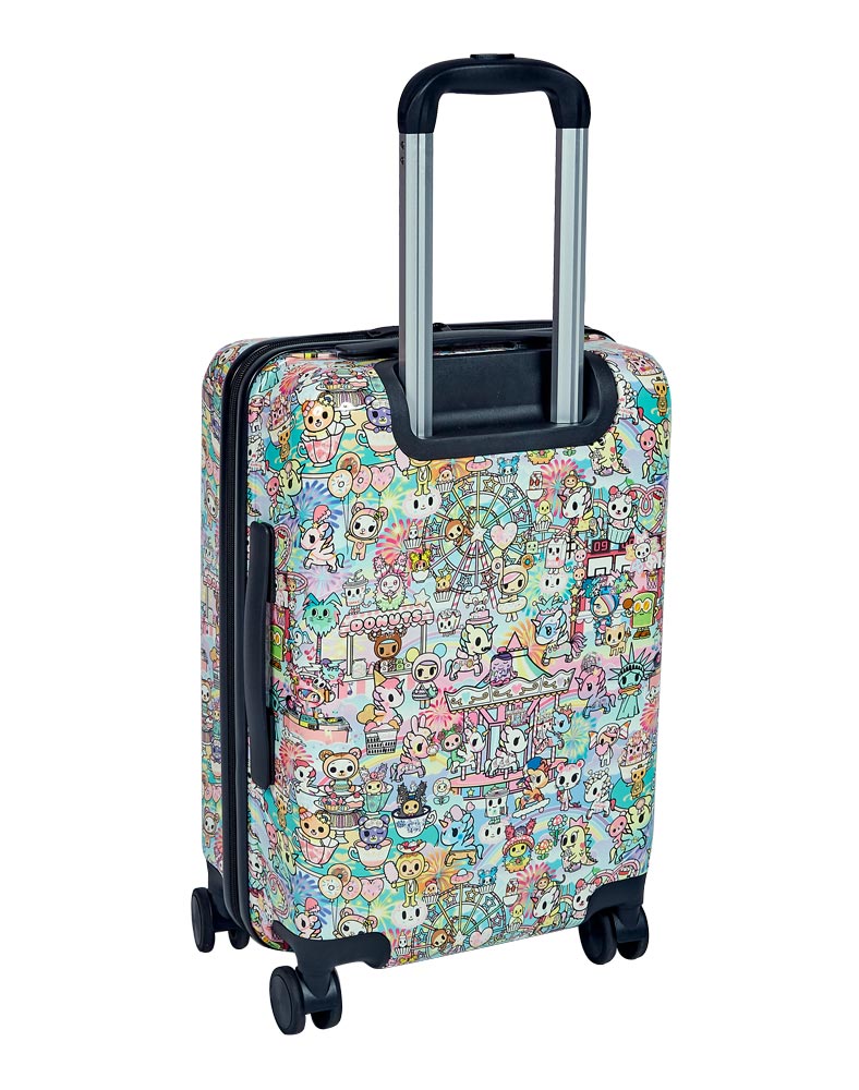 back outstretched cotton candy carnival carry-on luggage