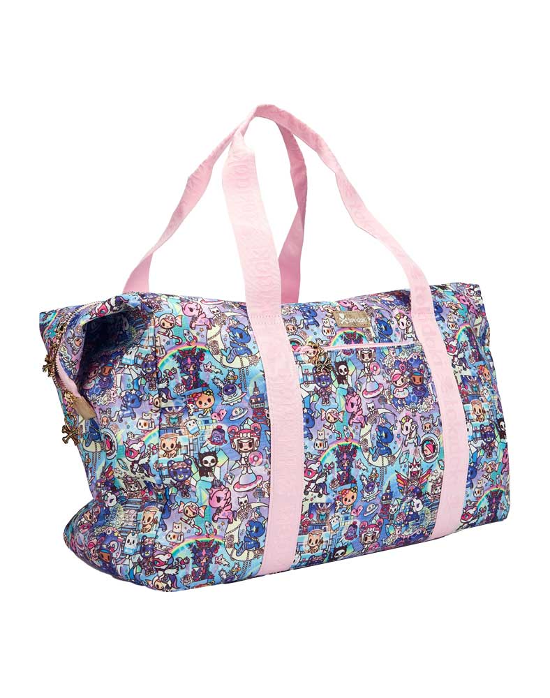 side view of digital princess duffel bag