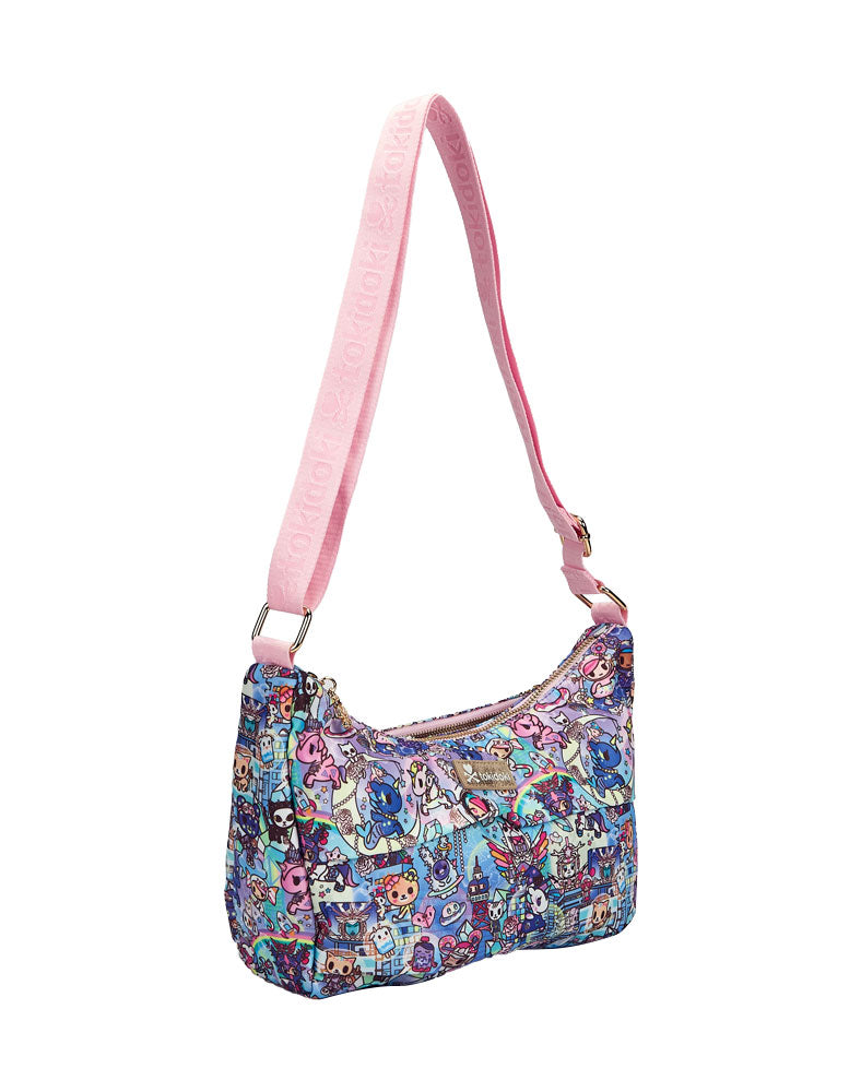 side view of digital princess slouchy shoulder bag