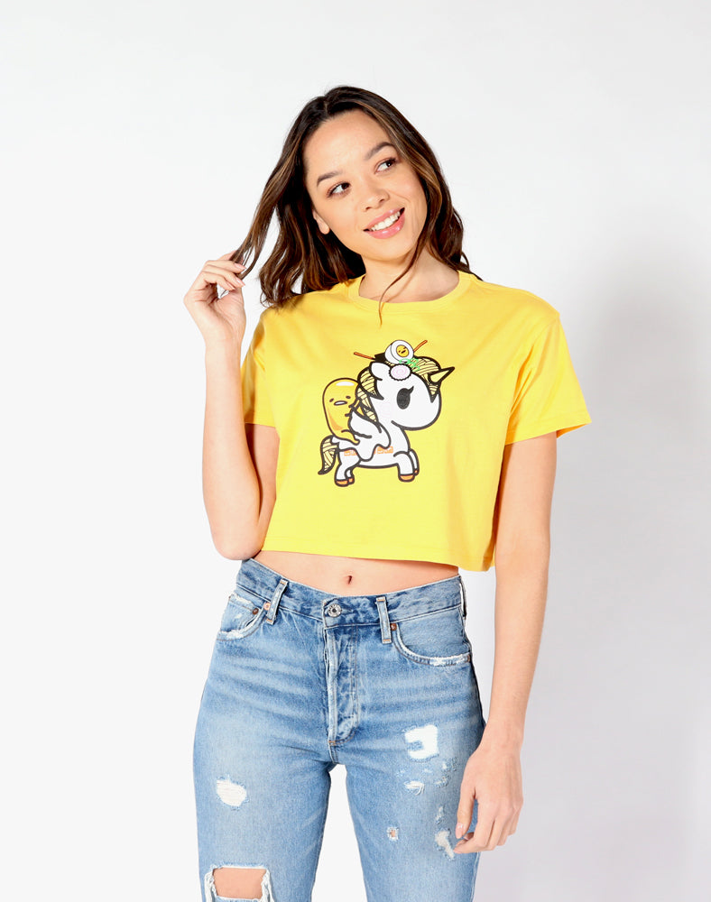 tokidoki x gudetama Unicorno Gudetama Crop Top close up