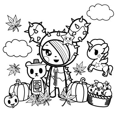 tokidoki THappy Harvest Thanksgiving SANDy Coloring Page