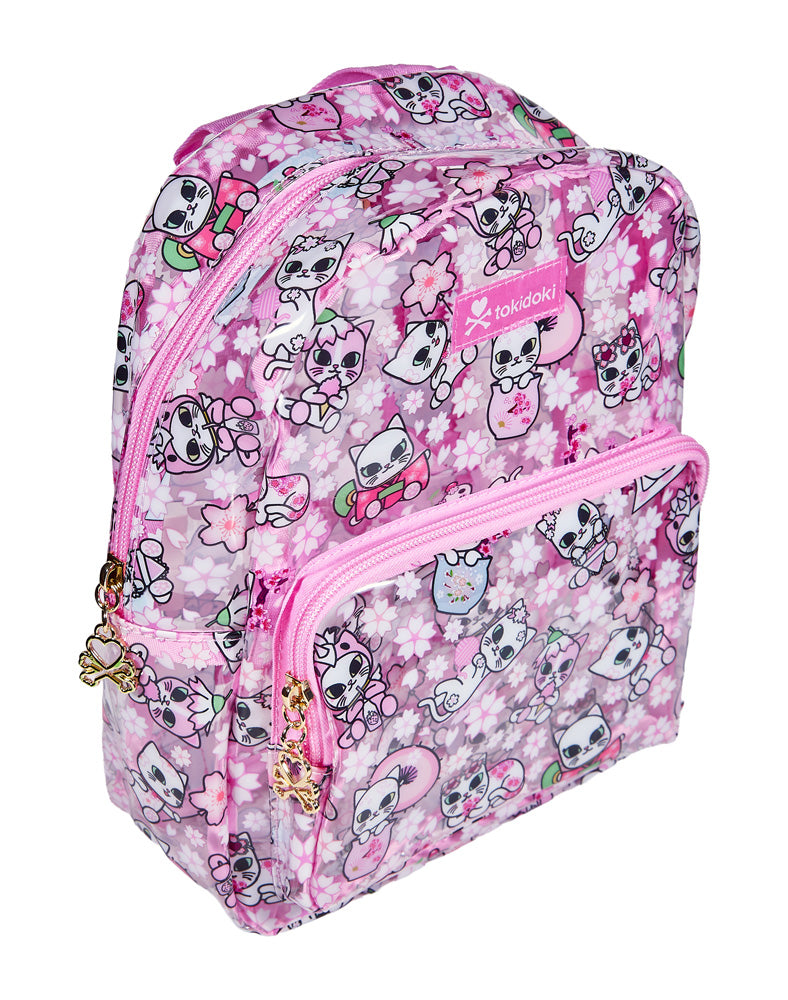 Cherry Blossom Cats Clear Mini Backpack