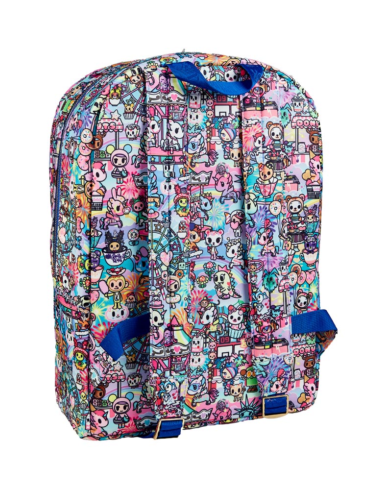 back of cotton candy carnival backpack