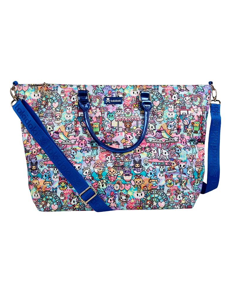 side view of cotton candy carnival tote