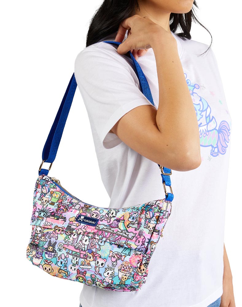 cotton candy carnival slouchy shoulder bag