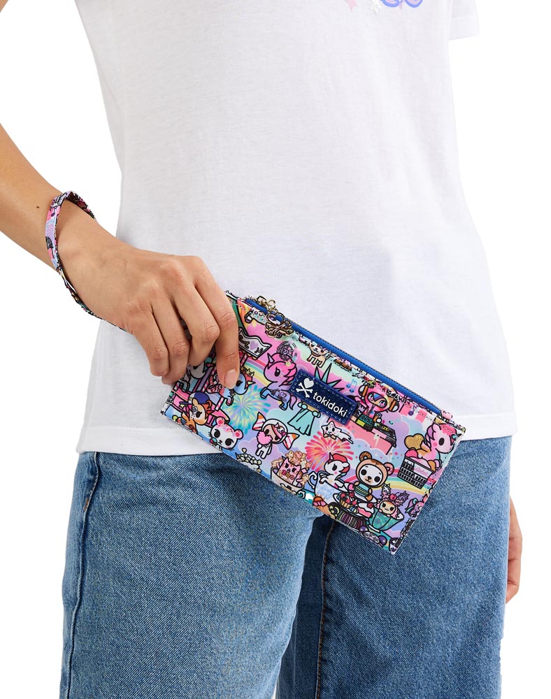 showing off cotton candy carnival snap long wallet