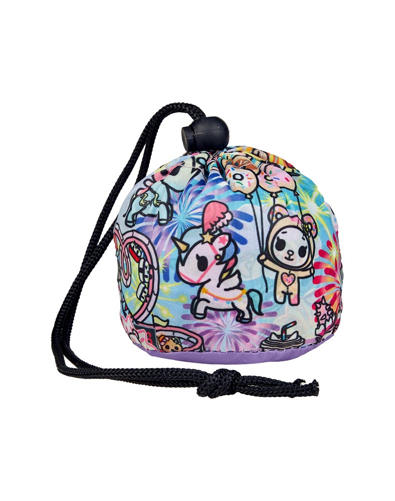 cotton candy carnival reusable tote closed up