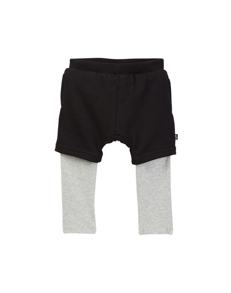 Baby girl dark grey leggings in organic cotton | PlayUp
