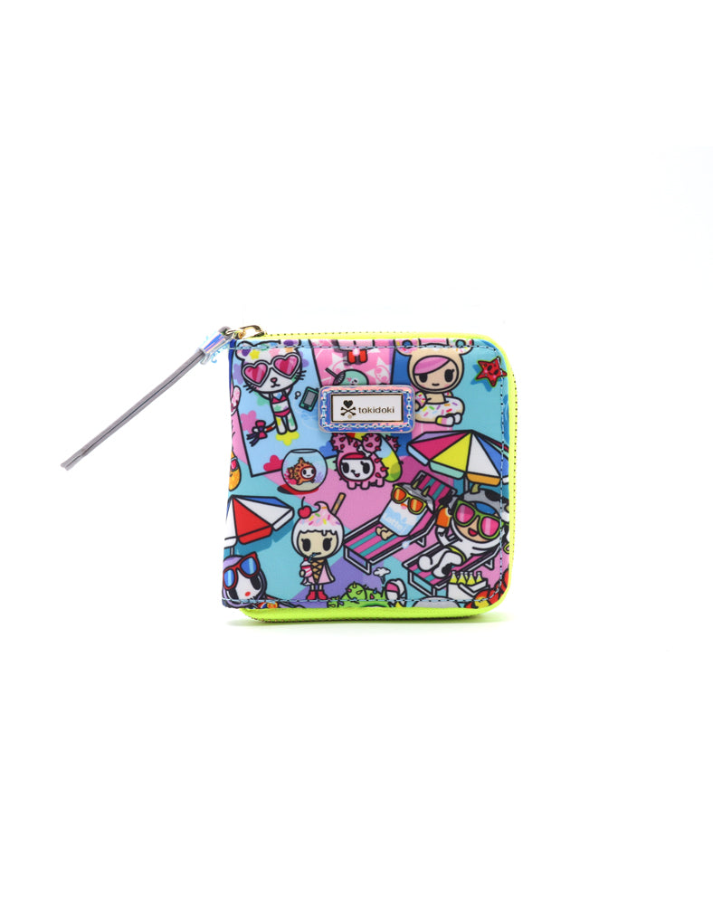 Pool Party Small Zip Around Wallet Front